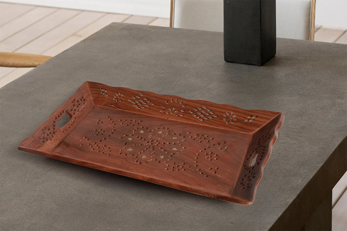 Wooden Handmade Natural Design Sheesham Wood Tray